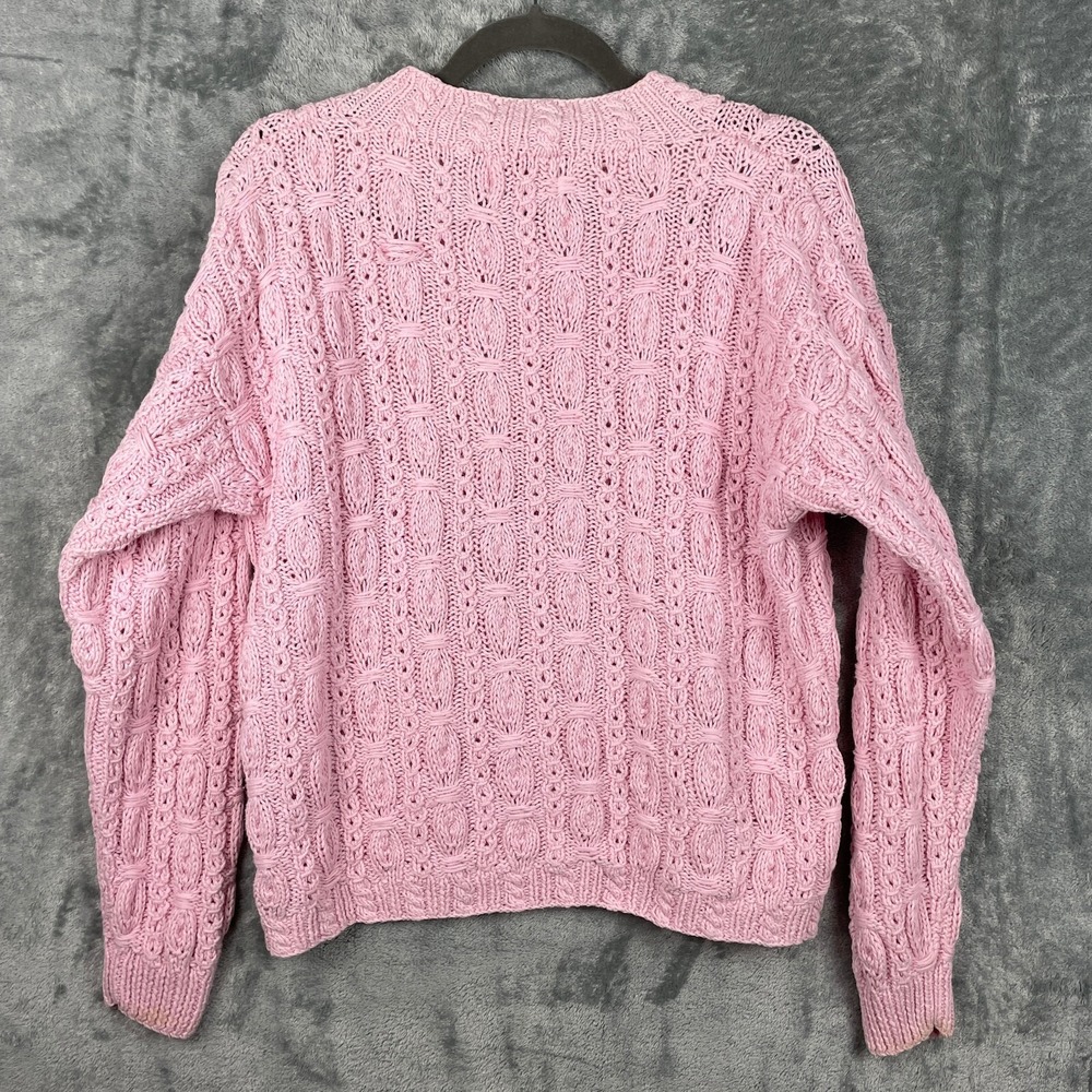 Cape Isle Knitters Cable Knit Sweater Womens Medium Soft Pink Feminine Pullover - Picture 6 of 11